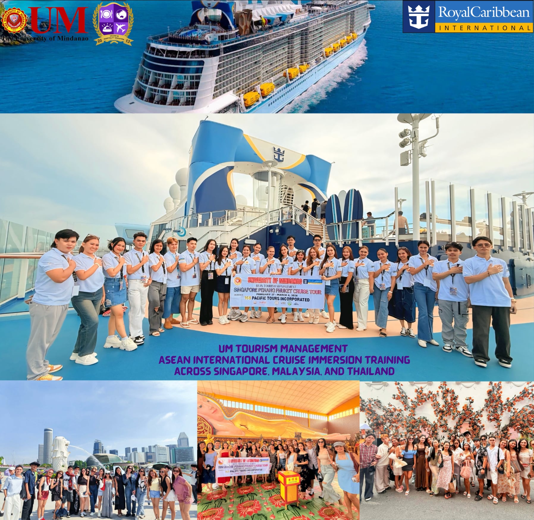UM Tourism Students Sail with Royal Caribbean Cruise for ASEAN International Immersion Training Across Singapore, Malaysia, and Thailand